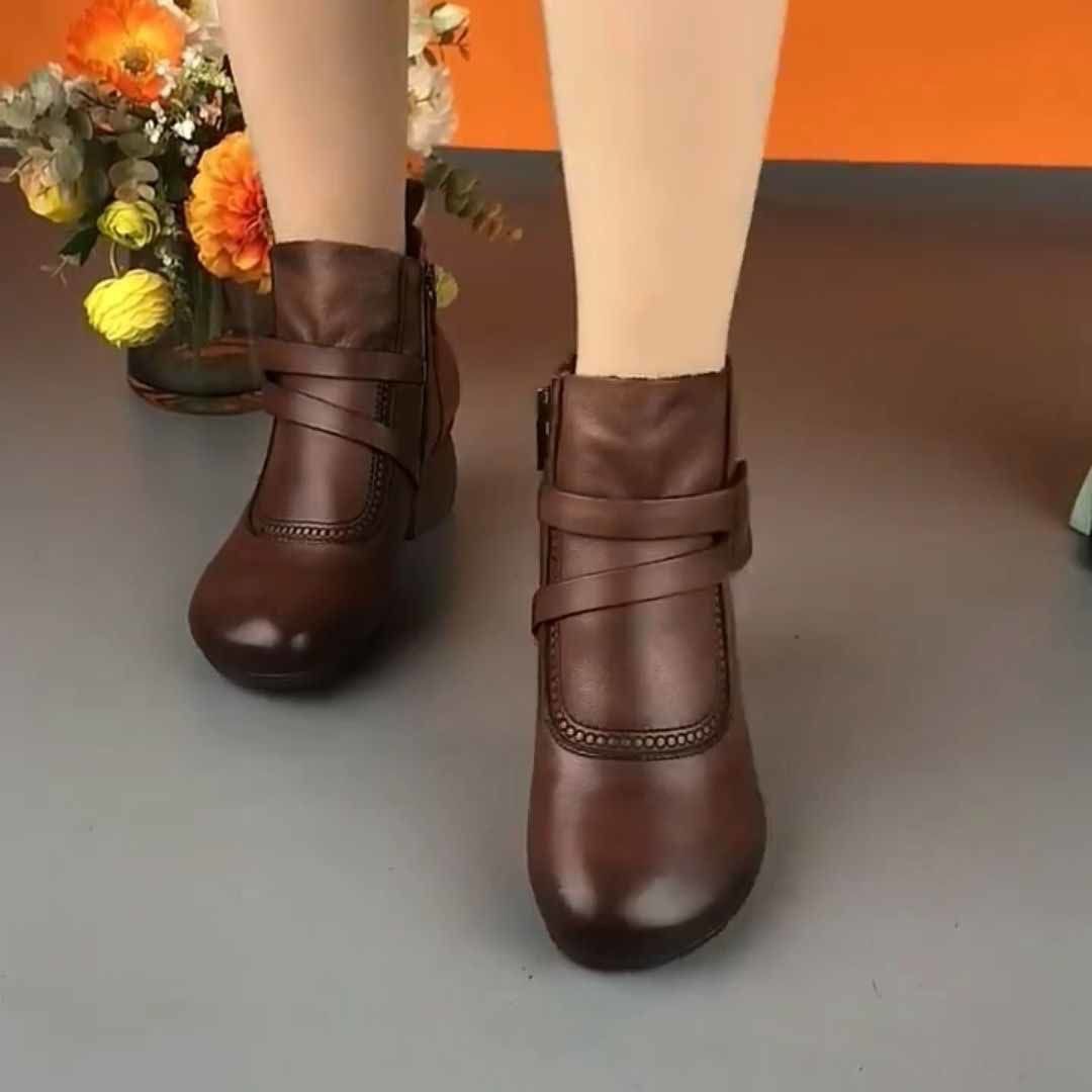 Botas Cortas Tacón Grueso